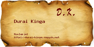 Durai Kinga névjegykártya